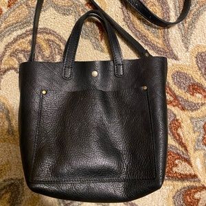 Portland Leather Mini Crossbody Tote in Pebbled Black. Very good used condition